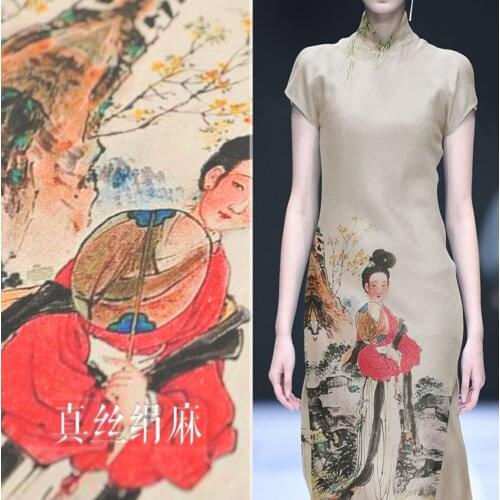 Natural environmental protection material HD digital spray silk fabric processing square scarf fabric cloth B260