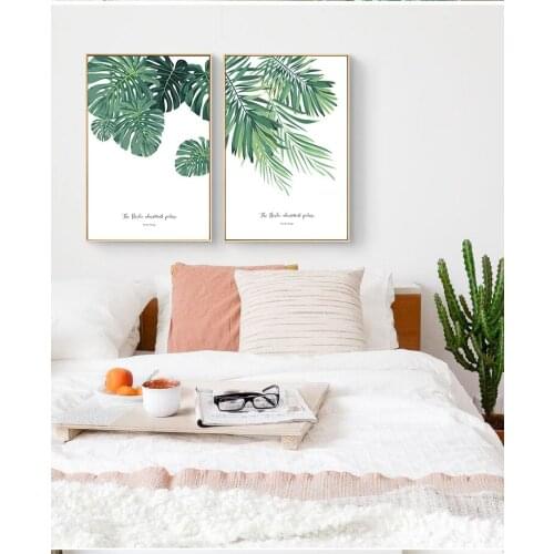 Nordic Green Plant Canvas Painting Pictures Tropical Palm Banana Turtle Leaf Canvas Prints Poster Wall Art Home Living RoomDecor