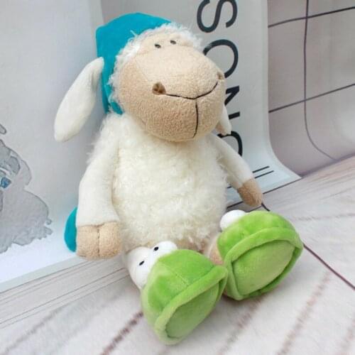New 25/35/50cm plush sheep with cap frog Shoes soft cute lovely doll good quality Pillow Soothing doll Christmas gifts for kid