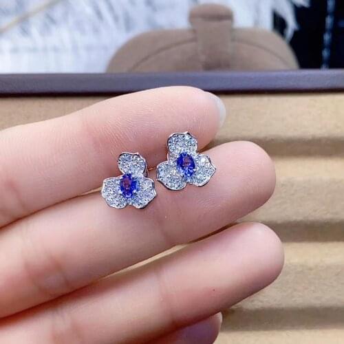 New Design Tanzanite Earring Natural And Real 925 sterling silver Tanzanite Earring