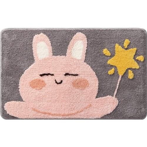 New Cartoon Bathroom Non-Slip Mat Household Flocking Absorbent Toilet Mat Living Room Bedroom Door Mat Bedroom Carpet Rugs