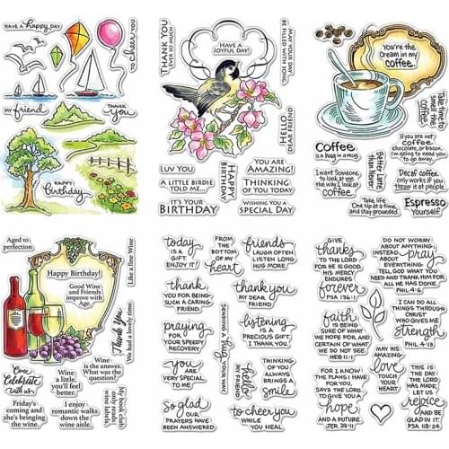 "Have A Happy Day" Words 4*6 inch Transparent Silicone Clear Stamp for Scrapbooking Diy Craft Decoration Soft Stamp