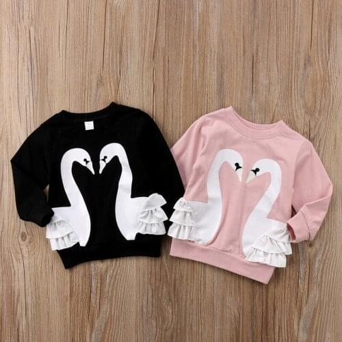 Pudcoco US Stock New Fashion Kids Baby Girl Cartoon Sweater Jumper Lace T-shirt Tops Blouse Clothes Outfit