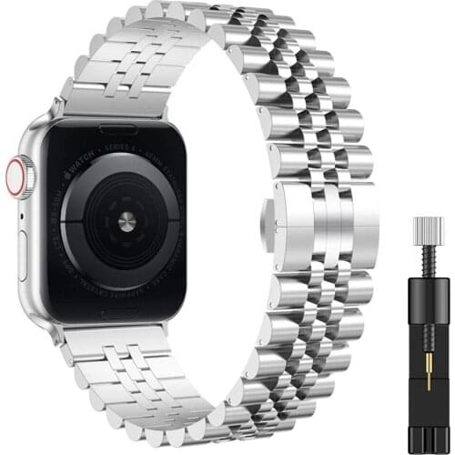 Metal Strap Compatible with Apple watch 6 5 4 SE 44mm 40mm Stainless steel replacement strap for iwatch 3 2 1 42mm 38mm band