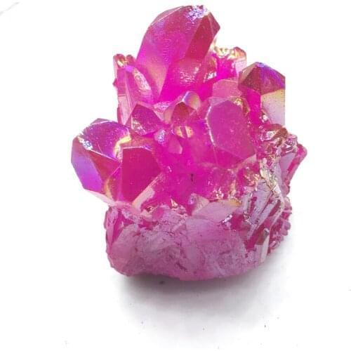 Pink Angel Aura Titanium Crystal Cluster Quartz Cluster Reiki Meditation Healing Crystal Stone Lemurian Seed Home Decoration