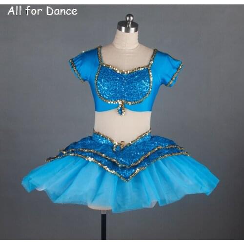 Blue Dance Top Ballet Dance Tutu For Adult/Child Stage Performance Ballet Costume Ballerina Girl Dance Costume