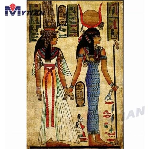 Ancient Egyptian Pharaoh Mural DIY Diamond Painting Cross Stitch Kits Diamond Embroidery Rhinestone Needlework Wall Sticker Gift