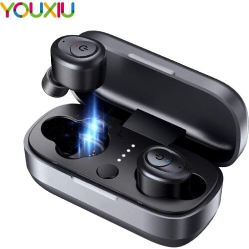 TWS wireless earbuds Bluetooth 5.0 True headset waterproof with Charging Box and Mic Hi-Fi Stereo Sound Bilateral for iPhone