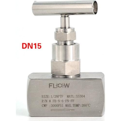 High pressure instrument needle valve NPT DN15 304 stainless steel female thread Pressure gauge shut-off valve