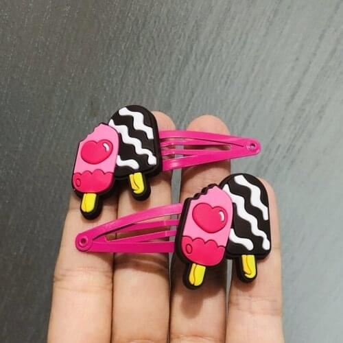 2Pcs/Set Ice Cream Cake Popsicle Hairpins For Girls Headwear Sweet Hair Clips Barrettes Kids Fashion Hair Accessories
