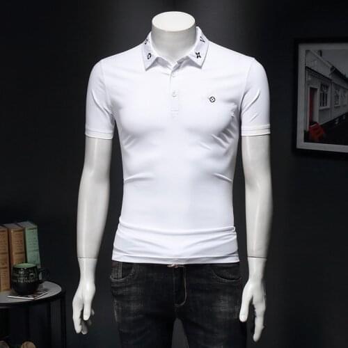 2021 Summer New Arrivals Brand Mens Mercerized Cotton Solid Polo Shirts Embroidery Short Sleeve Shirt 4xl 5XL E170