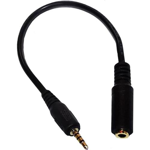 2.5mm 4Pole Male to 3.5mm 4Pole Female Stereo Audio Jack Adapter Cable for Headphone 0.2m