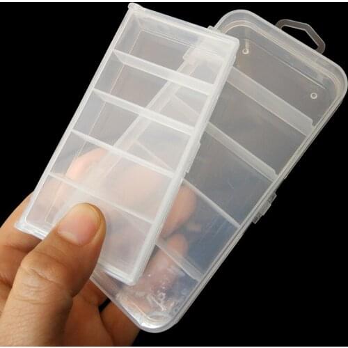 INFOF 5-pieces Fishing Box Plastic Transparent Lure Box Fishing Crankbait Bait Hook Storage Case Holder Fishing Tackle Box