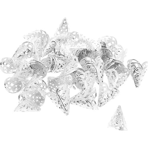 50pcs Filligree Beads Cap For Bag, Dance Costume, Curtain, Jewelry Marking