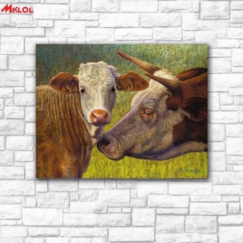 Large Wall Art Cattle affection Canvas Painting For Living Room Home Decoration Oil Painting On Canvas Wall Painting Unframed