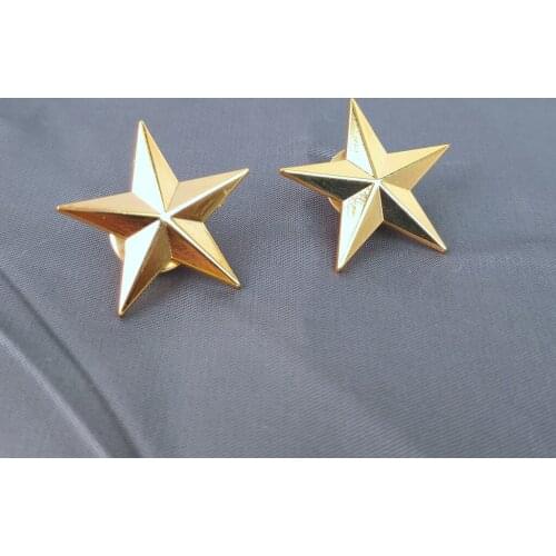 PAIR US ARMY ONE STAR BRIGADIER GENERAL RANK INSIGNIA BADGES MILITARY INSIGNIA golden Military BROOCHES