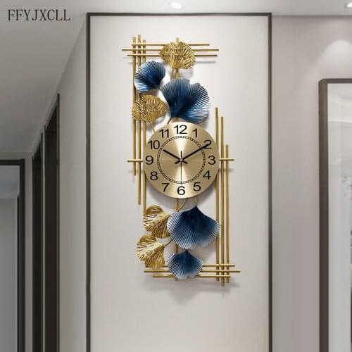 New Chinese-Style Ginkgo Leaf Hanging Clock Household Luxury Modern Simple Fashion Watch Personalized Art Creative Clock