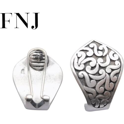 FNJ Flower Hollow Earrings 990 Silver Original Pure S990 Sterling Silver Stud Earring Women Jewelry Vintage Matte ZUYIN