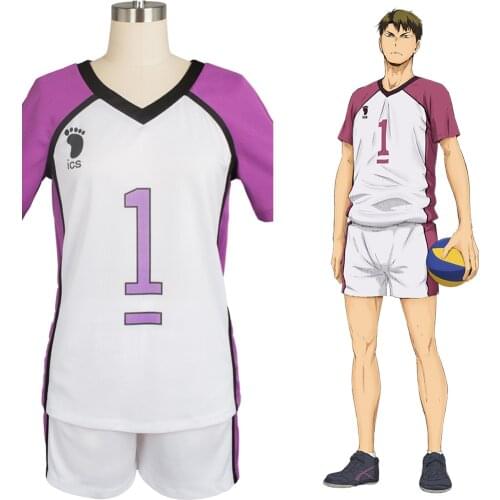 Haikyuu Cosplay Costume Sets Shiratorizawa Academy Wakatoshi Ushijima Jersey Satori Tendo Uniform Halloween Carnival Top Pants