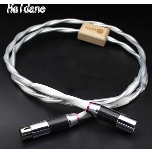 Haldane Pcs HiFi Odin Super Silver Plated XLR Balance Coaxial Digital Interconnect Cable Audiophile Carbon fiber XLR Plug