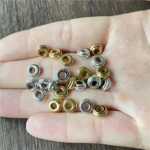 JunKang Alloy accessories Antique silver/gold beaded DIY handmade bracelet necklace jewelry making gifts men and women