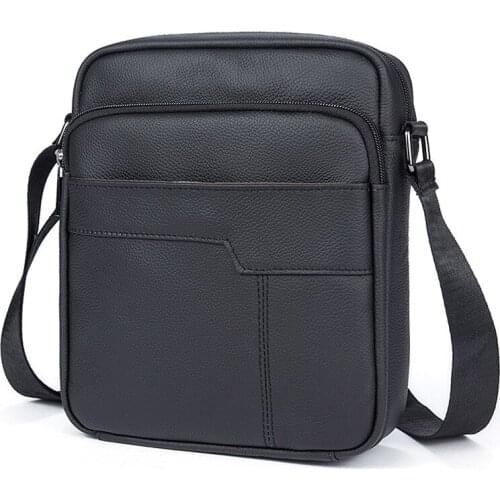 Leather MENS Bag Business Casual Mens Shoulder Full-grain Leather Retro Oblique-Bag Mens