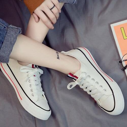 High quality white Women Sneakers Checkerboard Fashion Lace-up Vulcanized low cut Ladies Casual canvas Shoes Women Flats black