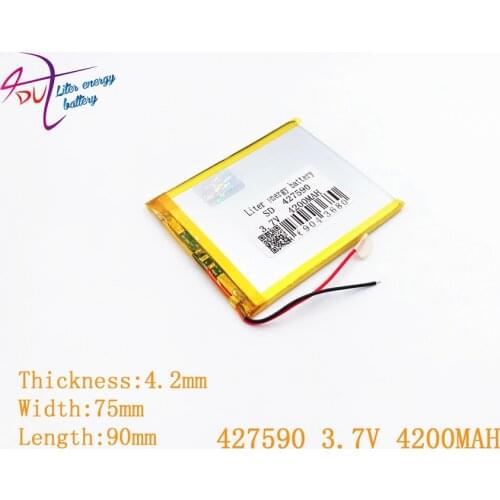 Liter energy battery 427590 407590 3.7V 4200MAH Lithium polymer Battery with Protection Board For Tablet PC PDA Digital Products