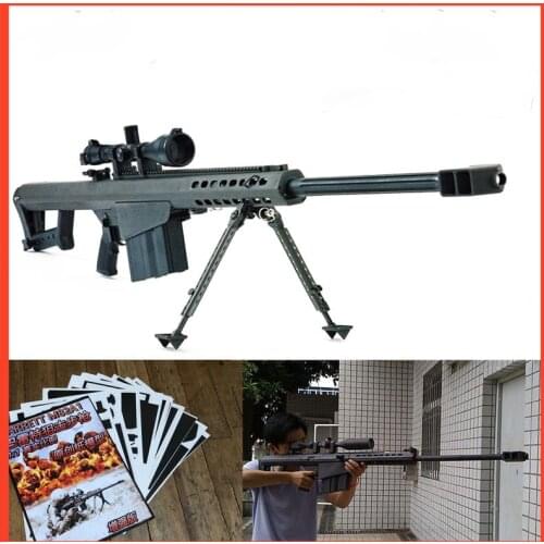 M82A1 3D Barrett Paper Card Model Sniper Rifle Gun Cosplay Kits 1:1 Scale Weapons Military Papercraft Toys Gun For Kids Adults