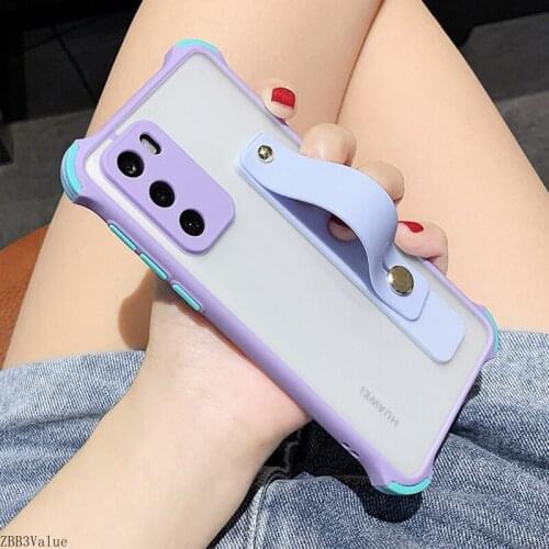 Matte Stand Holder Clear Phone Case For Samsung S21 S10 S9 S8 Plus S20 FE A51 A71 A52 A72 F62 A32 M51 Note 20 10 Cover