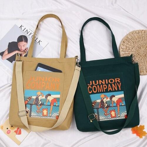 Cartoon Women Shopper Bag Canvas Bag Crossbody Shoulder Bag Tote Bag Girls Handbags Wallets With Zipper Female Schoolbag