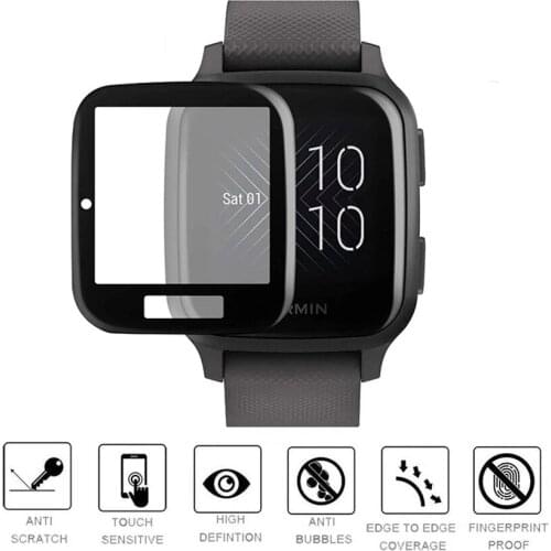 3D Curved Edge Soft Protective Film for Garmin Venu SQ Smart Watch Full Cover Screen Protector for Garmin Venu SQ Film Accessory