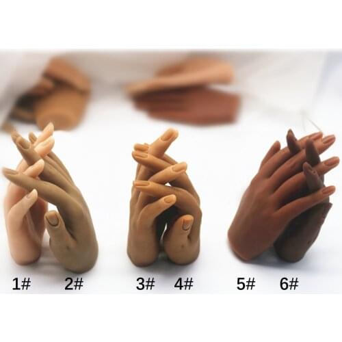 Female Nail Art Lifesize Silicone Practice Hand Mannequin with Flexible Fingers Adjustment For Nails Display