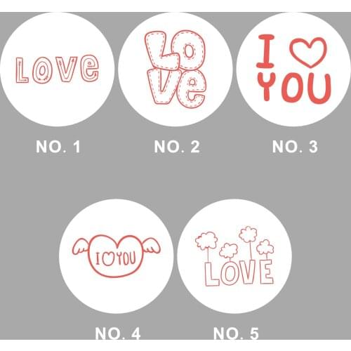 Wholesale 220PCS 2CM DIY Packing Circular Love You Sweet Gift Sticker/Self Adhesive Sticker Affection Cartoon Pattern Wrapping