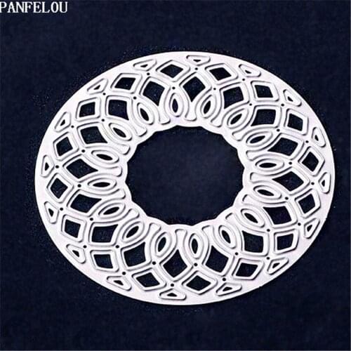 PANFELOU Easter Round hole wreath Scrapbooking card album paper die metal craft stencils punch cuts dies cutting