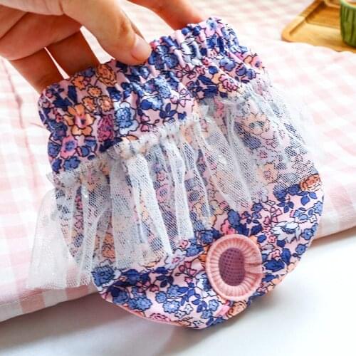 Dog Diaper Physiological Pants Blue Pink Floral Pet Washable Shorts Menstrual Hygiene Underwear Anti-harassment for Dog Girls