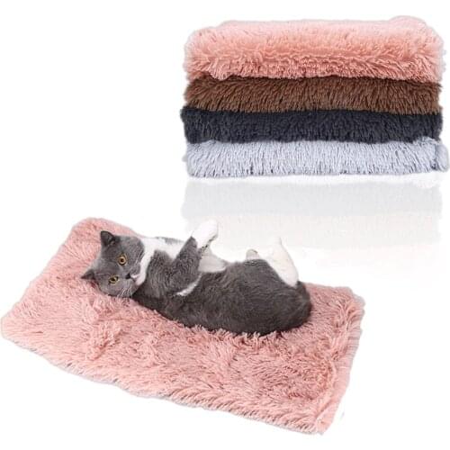 Pet Dog Bed Mat Winter Fleece Warm Puppy Cat Mat Cushion House Cat Sleeping Bed Blanket For Small Large Dogs Kennel
