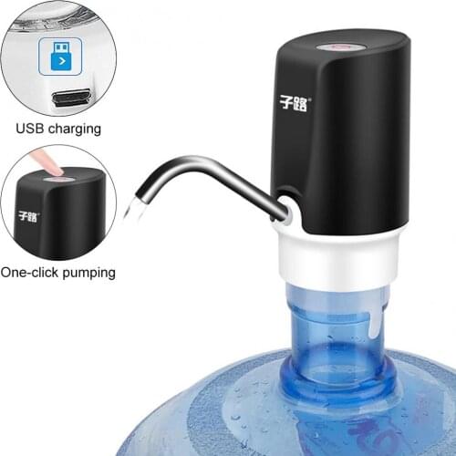 Portable Rechargeable Push-button Electric Dispenser Water Pump with USB and 304 Stainless Steel Tube for 4.5L - 18.9L Barrelled