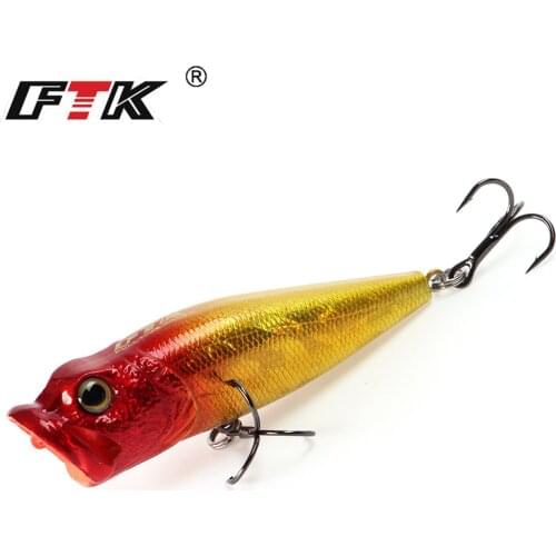 FTK 6g Floating Hard Popper Fishing Lures Artificial Japan 6.5cm Topwater Wobblers Twitching Lure Fishing Bait Crankbait Bass