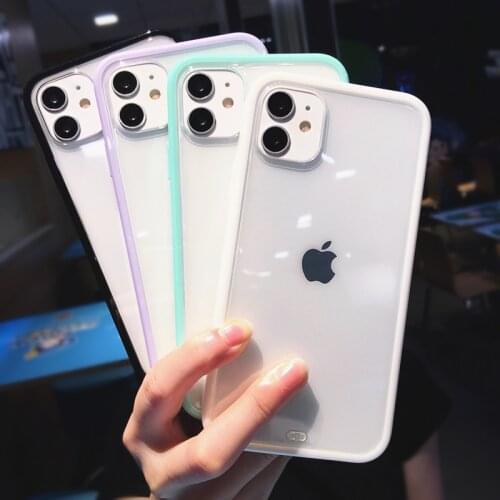 Shockproof Bumper Transparent Silicone Phone Case For iPhone 12 Pro 11Pro Max X XR XS Max 8 7 6SPlus Clear protection Back Cover