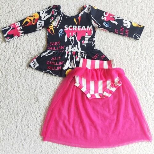 Hot Sale Baby Girls Designer Clothes Boutique Girls Bummies Sets Kids Rompers Halloween Girls Boutique Clothes Bummies with Yarn