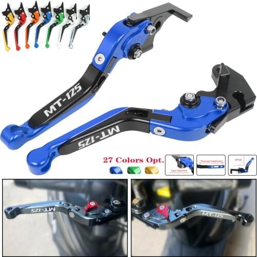 For YAMAHA MT125 MT 125 MT-125 2014-2019 Motorcycle Accessories CNC Adjustable Folding Extendable Brake Clutch Levers Handle