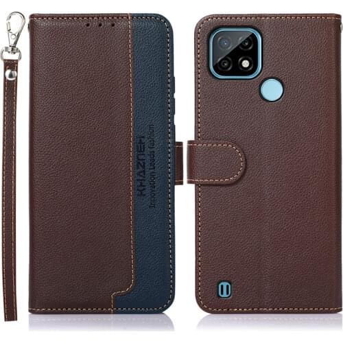 Realme C21 C15 C25 Protective Case Leather Card Slot RFID Blocking Texture Flip Cover for OPPO Realme C11 Case Realmi C 21 11 25