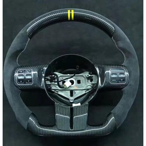 Cuatomized Real Carbon Fiber Sports Steering Wheel Alcantara Leather compatible for Jeep Wrangler 2015-2020
