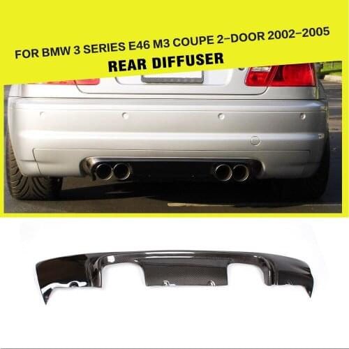 Carbon Fiber Rear Bumper Diffuser Lip Spoiler for BMW 3 Series E46 M3 Coupe 2-Door 2001 - 2006 Car Styling
