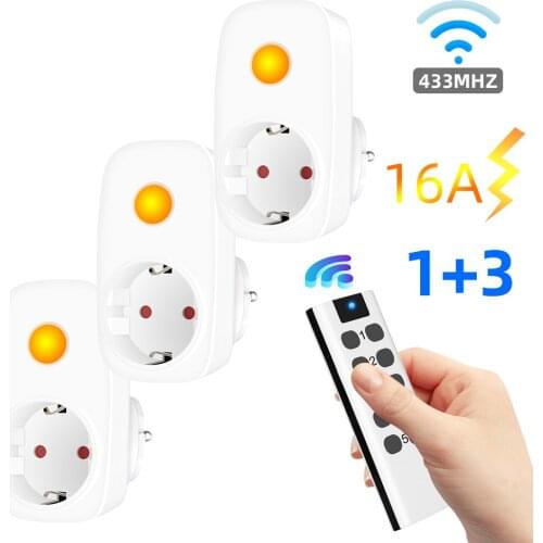 MSLE Wireless RF 433 Mhz Remote Control Switch Universal EU Smart Plug Socket Compatible With Broadlink RM4 Pro For Smart Home