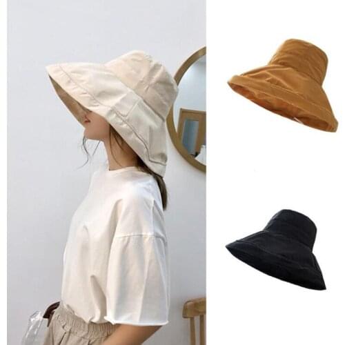 Spring Folding Sun Hat Women Fashion Wide Brim Beach Bucket Hats Summer Outdoor Fisherman Caps Panama PJ118