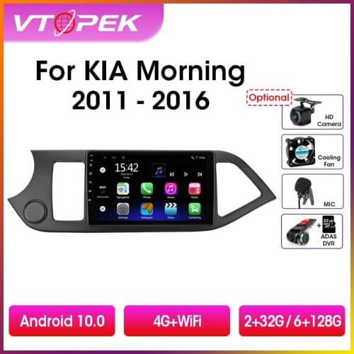 Vtopek 9" 2din Android 9.0 Car Radio Multimedia Player Navigation GPS For KIA Picanto Morning 2011-2016 Head Unit 2 din DSP IPS