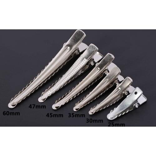 50pcs 25/30/35/45/50/60mm Clips Single Prong Alligator Hairpin With Teeth Blank Setting Jewelry Making Base For DIY Hair Clips