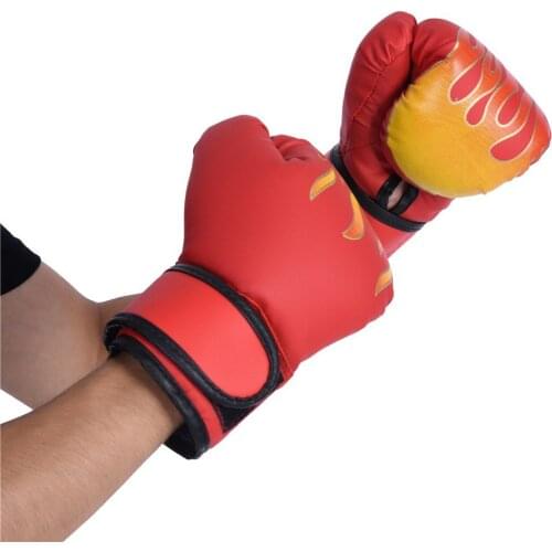 Kid 1 Pair Leather Boxing Golves Fitness Boxing Training Gloves Sanda Sandbag Training Protector Gym Fitness Equipment Free Size